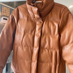 Leather puffer jacket.  Lily & Lottie brand.  Size medium, never worn.